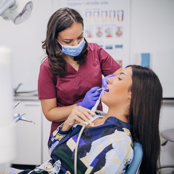 Patient being seen promptly for an emergency dental appointment